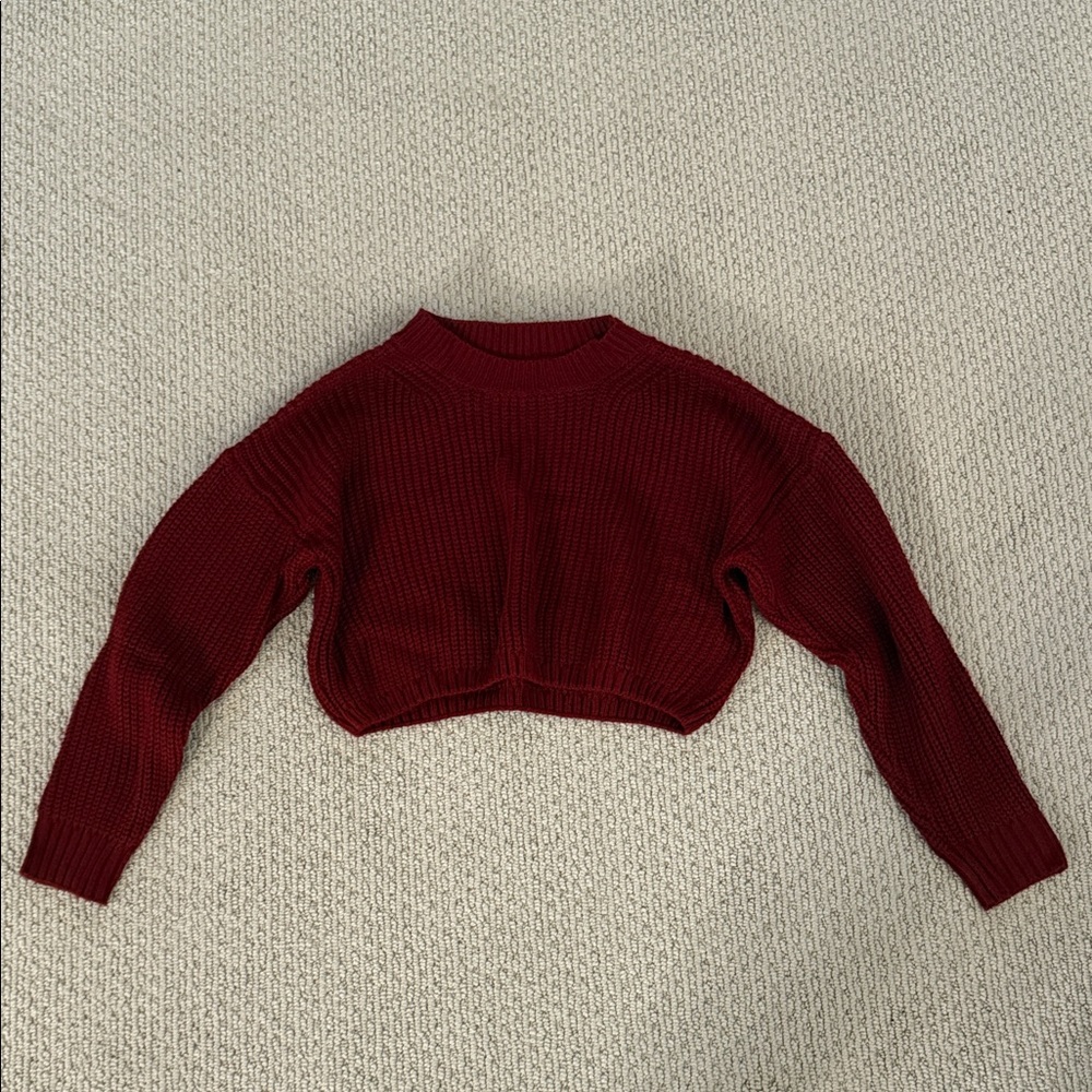 SHEIN Deep Red Knit Sweater